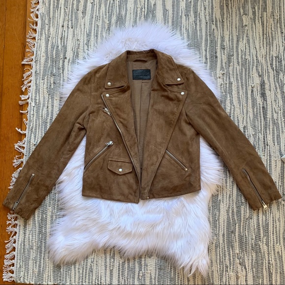 All Saints Chine Suede Jacket - Picture 4 of 15